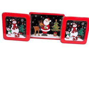 Christmas Candy Cookie Gift Box Lot 3 Tins Santa Reindeer Snowman Fox Penguin Se